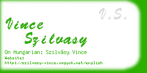 vince szilvasy business card